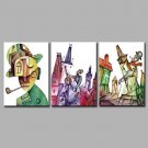 Architecture and Holmes 3 Panels Hand-painted Oil Paintings on Canvas Modern Artwork Wall Art for