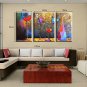 Hand-Painted Abstract Horizontal,Modern Traditional Three Panels Canvas Oil Painting For Home Deco