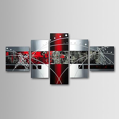Hand-Painted Abstract Any Shape Five Panels Canvas Oil Painting For Home Decoration
