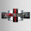 Hand-Painted Abstract Any Shape Five Panels Canvas Oil Painting For Home Decoration