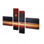 Hand-Painted Abstract Modern Four Panels Canvas The Sea Rise Bright Moon Oil Painting For Home De