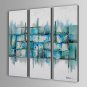 Hand-Painted Abstract Fantasy Square,Modern European Style Three Panels Canvas Oil Painting For Ho