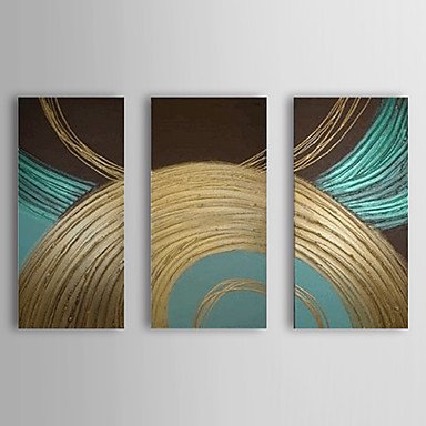 Hand-Painted AbstractModern Three Panels Canvas Oil Painting For Home Decoration