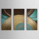 Hand-Painted AbstractModern Three Panels Canvas Oil Painting For Home Decoration