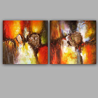 100% Hand-Painted Abstract Hang-Painted Oil PaintingModern / Classic One Panel Canvas Oil Painting