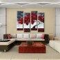 Hand-Painted Abstract Four Panels Canvas Oil Painting For Home Decoration