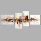 Hand-Painted Abstract  Modern Five Panels Canvas Oil Painting For Home Decoration