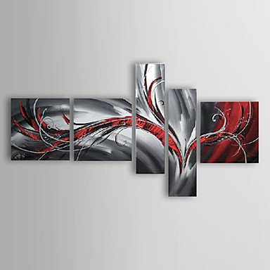 Hand-Painted Abstract Five Panels Canvas Oil Painting For Home Decoration