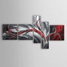 Hand-Painted Abstract Five Panels Canvas Oil Painting For Home Decoration
