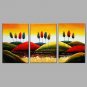 Hand-Painted Abstract Modern Three Panels Canvas Oil Painting For Home Decoration