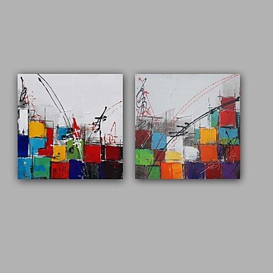 100% Hand-Painted Abstract Hang-Painted Oil PaintingModern / Classic One Panel Canvas Oil Painting