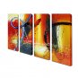 Hand-Painted Abstract Modern Four Panels Canvas Oil Painting For Home Decoration