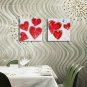 100% Hand-Painted Abstract / Hearts Hang-Painted Oil PaintingModern / Classic One Panel Canvas Oi