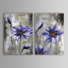 Oil Painting Modern Flower Hand Painted Canvas with Stretched Frame Set of 2
