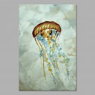 IARTS Hand Painted Modern Abstract Jellyfish Swim in the Sea Field Oil Painting On Canvas with Str