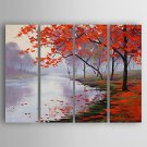 Hand-Painted Decoration Landscape of set 4 Oil Painting With Stretcher For Home Decoration Ready t
