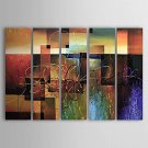 Canvas Oil Paintings Set of 5 Modern Abstract Reds Block Hand-painted Canvas Painting Ready to Han
