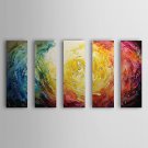 Hand-Painted Abstract Horizontal,Modern Five Panels Oil Painting For Home Decoration