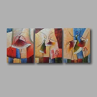Stretched (Ready to hang) Hand-Painted Oil Painting 60"x28" Canvas Wall Art Modern Abstract Dance
