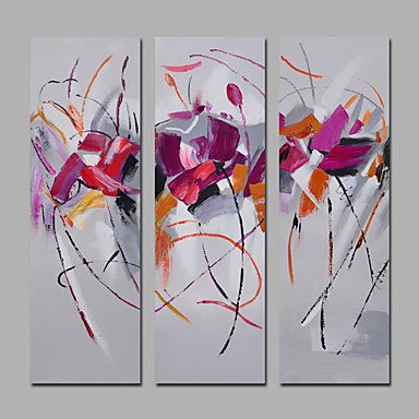 3 Sets Canvas Art Modern Style Handmade Painting For Living Room Home Decor