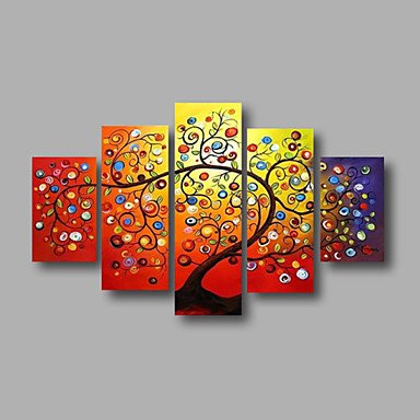 Ready to Hang Stretched Framed Hand-painted Oil Painting Canvas Wall Art Blossom Trees Flowers Mod