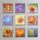 Hand-Painted  Abstract Oil Painting Set of 9 With Stretcher For Home Decoration Ready to Hang