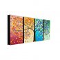 Hand-Painted 4pcs of Set Abstract Money Trees Canvas Oil Painting For Home Decoration Ready to Ha