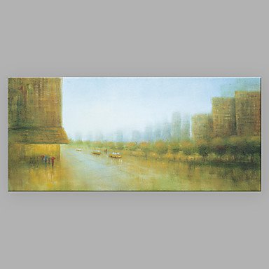 Hand-Painted Abstract Horizontal Modern/Contemporary One Panel Canvas Oil Painting For Home Decora