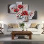 Ready to Hang Stretched Hand-painted Oil Painting 64"x44" Canvas Wall Art Modern Flowers Red Abstr