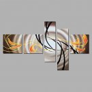 Hand-Painted Abstract Modern Five Panels Canvas Oil Painting For Home Decoration