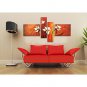 Hand-Painted Abstract Flowers Set Modern Four Panels Canvas Oil Painting For Home Decoration