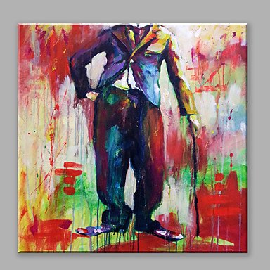 Oil Painting Abstract Comic Men Without Head Framed Handmade Oil Painting For Home Decoration
