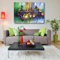 Ready to Hang Stretched Hand-Painted Oil Painting Four Panels Canvas Wall Art Modern Green African