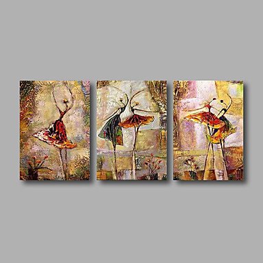 Stretched (Ready to hang) Hand-Painted Oil Painting 60"x28" Canvas Wall Art Modern Abstract Dance