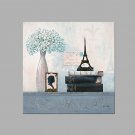 IARTS Hand Painted Modern Abstract City Architecture Iron Bridge Oil Painting On Canvas with Stret