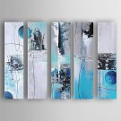 Hand-Painted 5 pcs of Set  Abstract Canvas Oil Painting For Home Decoration Ready to Hang