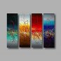Ready to Hang Hand-Painted Oil Painting on Canvas Wall Art Modern Blue Turquoise Red Home Deco Abs