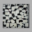 IARTS Hand Painted Modern Abstract Black & White Color Block Oil Painting On Canvas with Stretched