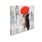 Hand-Painted Abstract Embrace Lovers In The Rain Oil painting Ready To Hang Modern One Panels Canv
