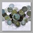 IARTS Modern Abstract Painting Grey-Round Wall Art For Home Decor Stretchered Ready To Hang