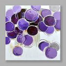 IARTS Modern Abstract Painting Purple-Round Wall Art For Home Decor Stretchered Ready To Hang