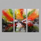Hand-Painted Artistic Abstract Three Panel Canvas Oil Painting For Home Decoration