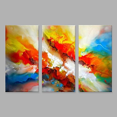 Hand-Painted Artistic Abstract Three Panel Canvas Oil Painting For Home Decoration