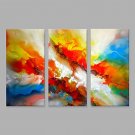 Hand-Painted Artistic Abstract Three Panel Canvas Oil Painting For Home Decoration