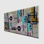 Hand-Painted Abstract Modern,One Panel Canvas Oil Painting