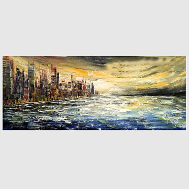 Hand-Painted Abstract Modern,One Panel Canvas Oil Painting