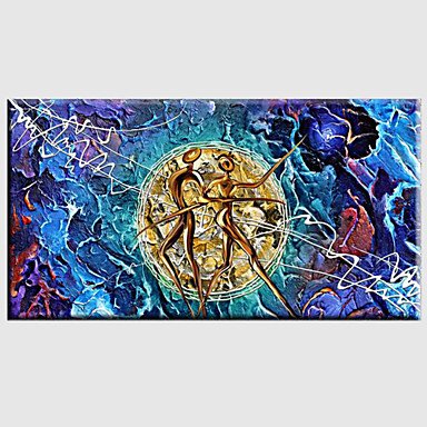 Hand-Painted Abstract Modern,One Panel Canvas Oil Painting