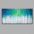 Hand-Painted Abstract Green Forest Oil painting Ready To Hang Modern One Panels Canvas Oil Paintin