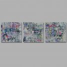 Hand-Painted Abstract / Floral/Botanical 100% Hang-Painted Oil Painting,Modern / Pastoral Three Pa