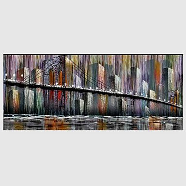 Hand-Painted Abstract Modern,One Panel Canvas Oil Painting
